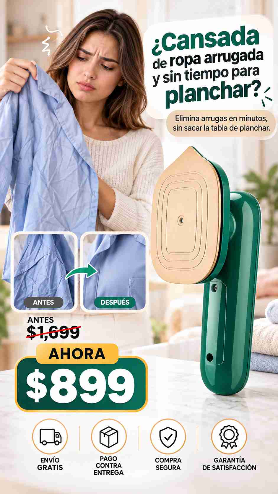 Plancha a Vapor Portatil de Mano