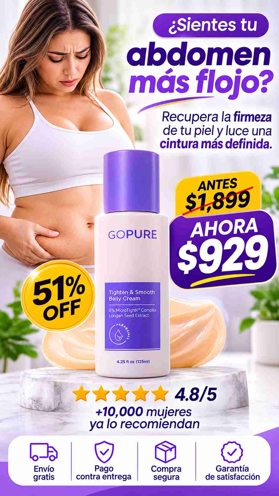 Crema Para Firmeza Abdomen GoPure