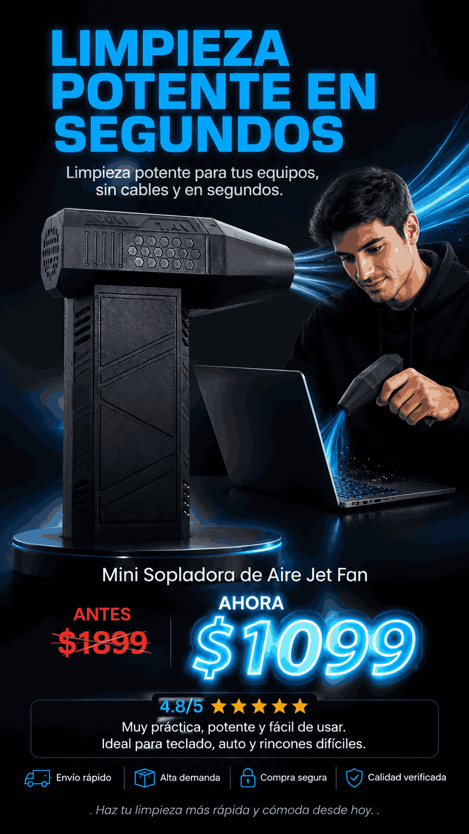 MINI SOPLADORA DE AIRE JET FAN