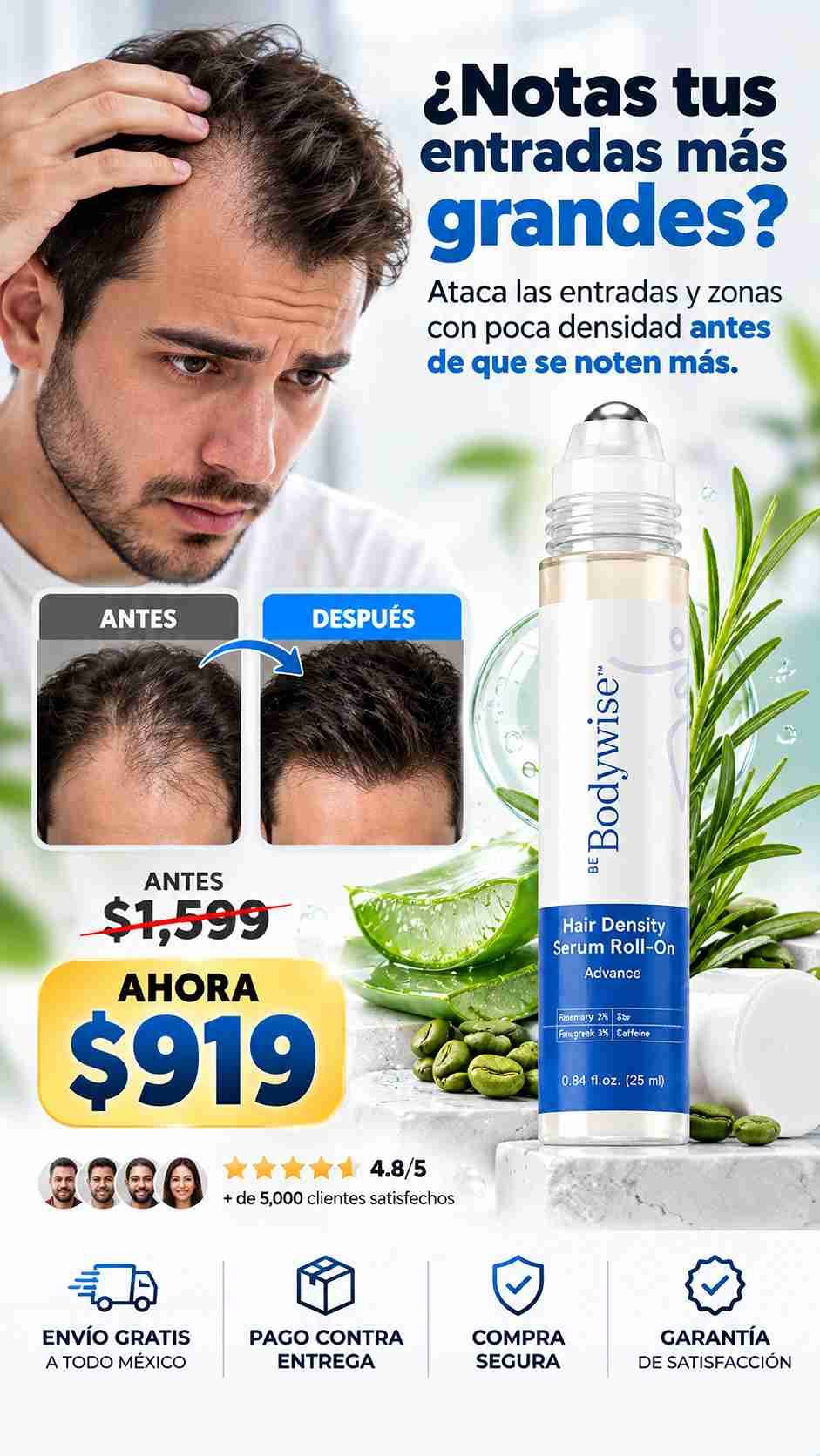 Suero Bodywise Crecimiento Cabello