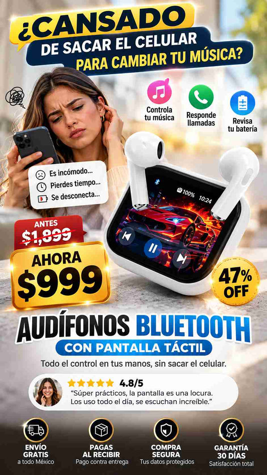 Audífonos Bluetooth Pantalla Táctil