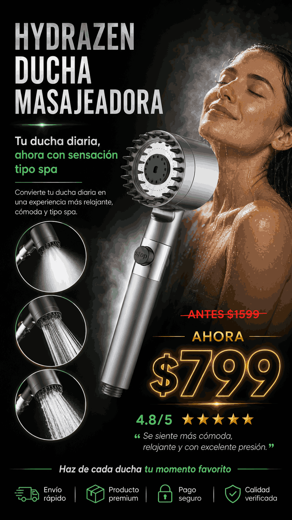 Regadera Ducha Masajeadora Baño