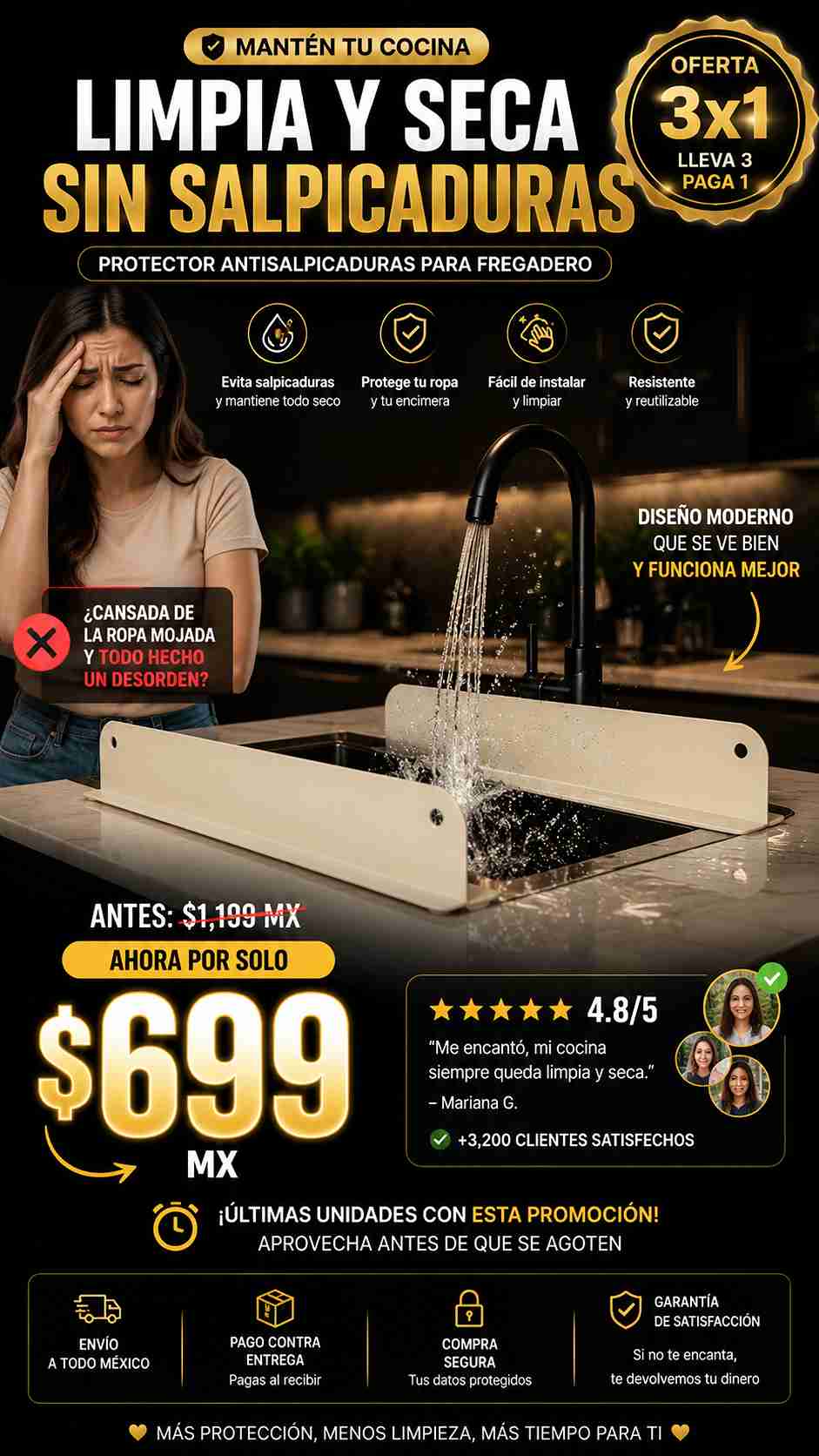 3x1 PROTECTOR ANTISALPICADURAS