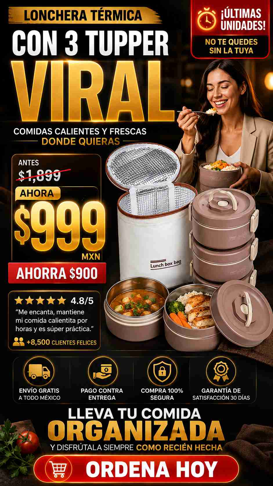 Lonchera Termica con 3 niveles