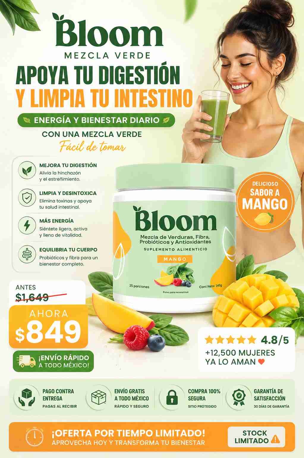 Suplemento Bloom Mango 225 gr