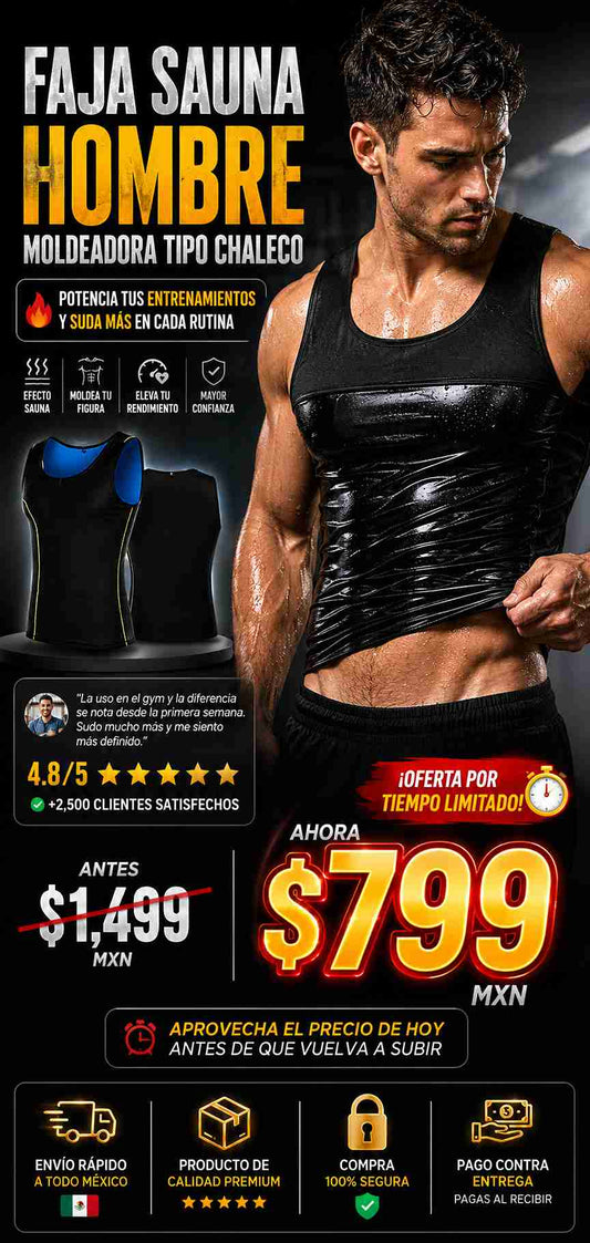 FAJA SAUNA HOMBRE MOLDEADORA CHALECO