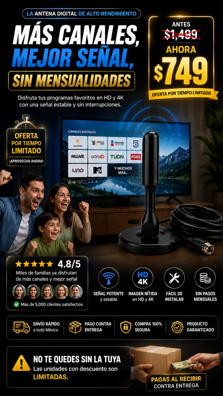 Antena Digital HD Para TV PLUS