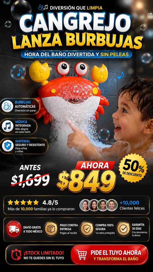 CANGREJO DE BURBUJAS PARA BAÑO