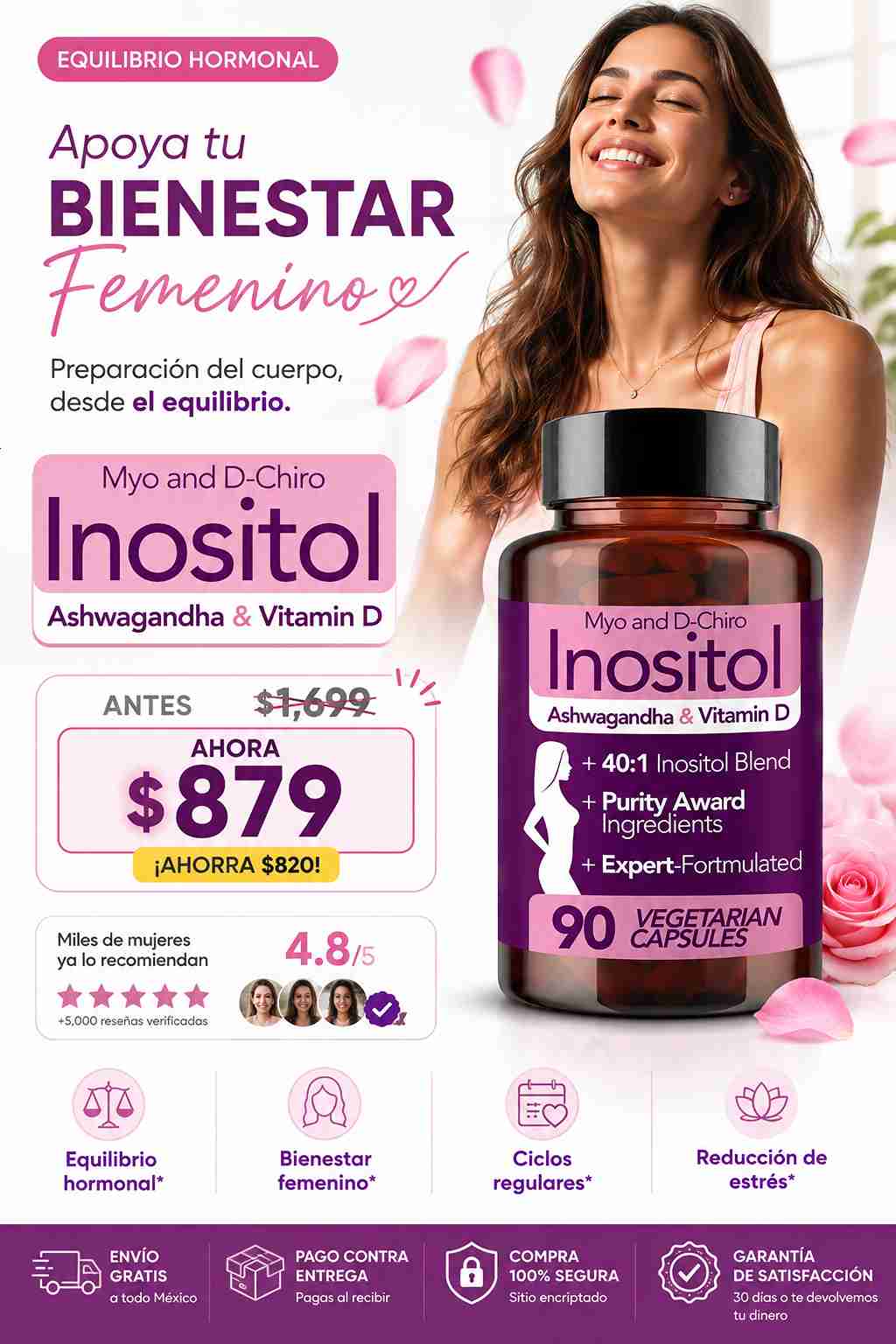 Suplemento Inositol Myo and D-Chiro