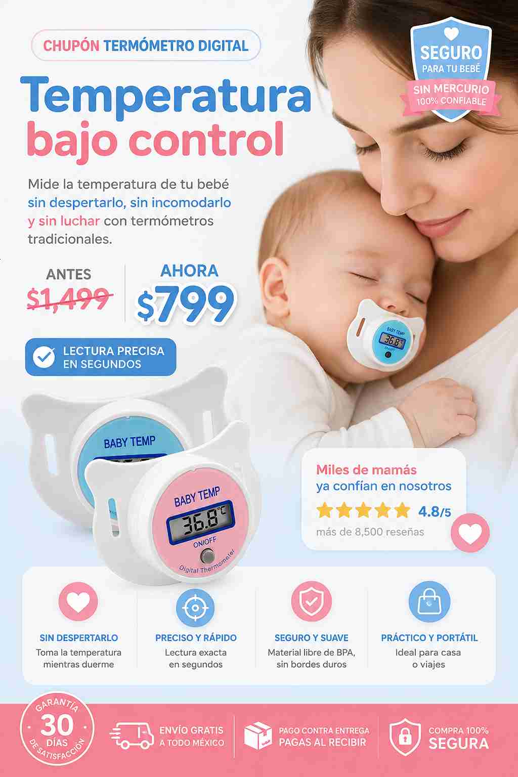 Termometro Chupon Bebe Chupete