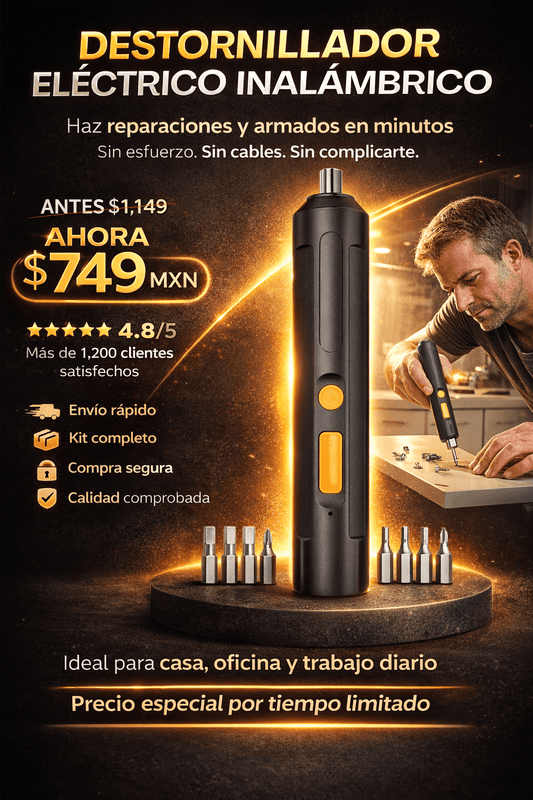 Destornillador Eléctrico Inalámbrico Recargable de Precisión
