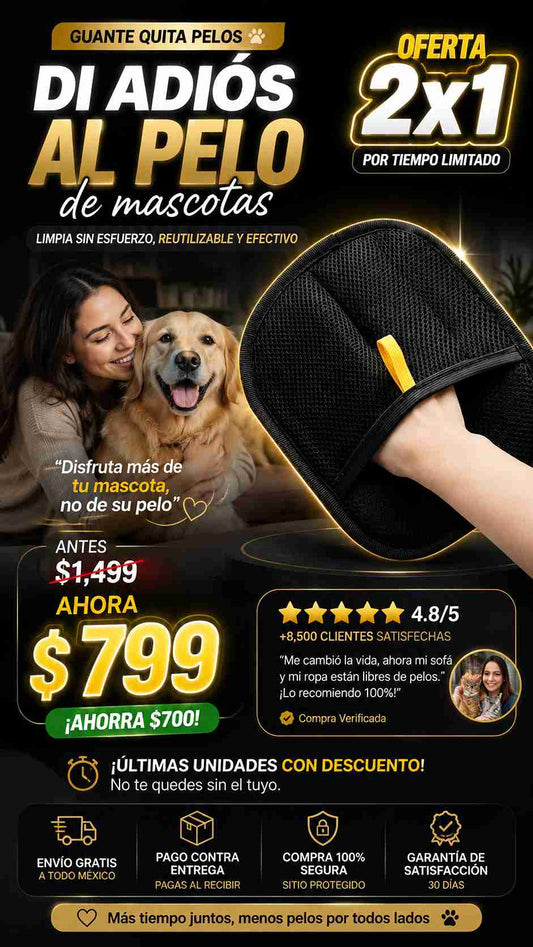 2X1 Guante Removedor De Pelos