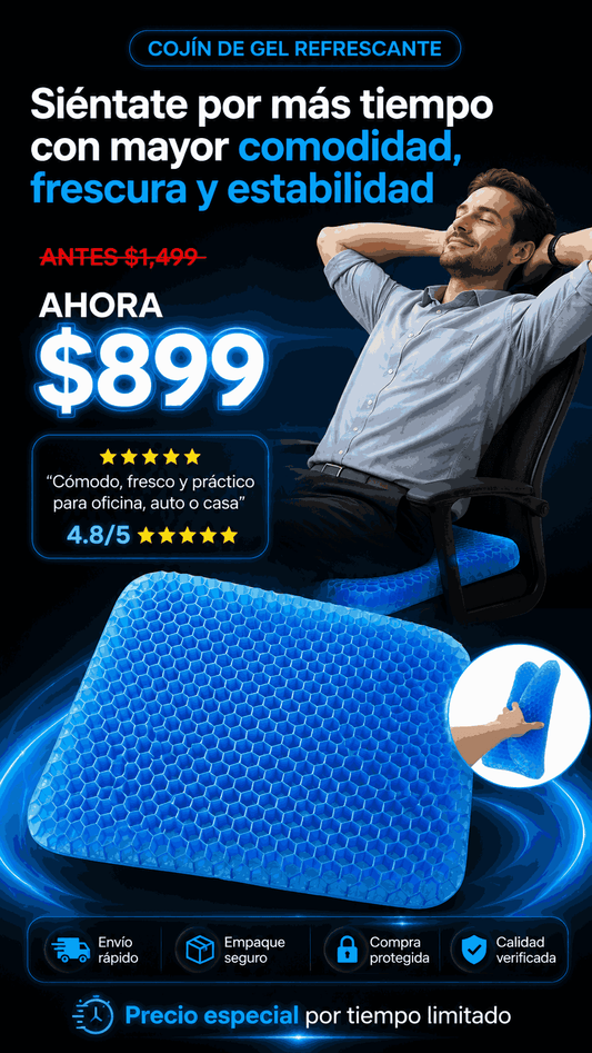 COJIN ASIENTO DE GEL ANTIDESLIZANTE