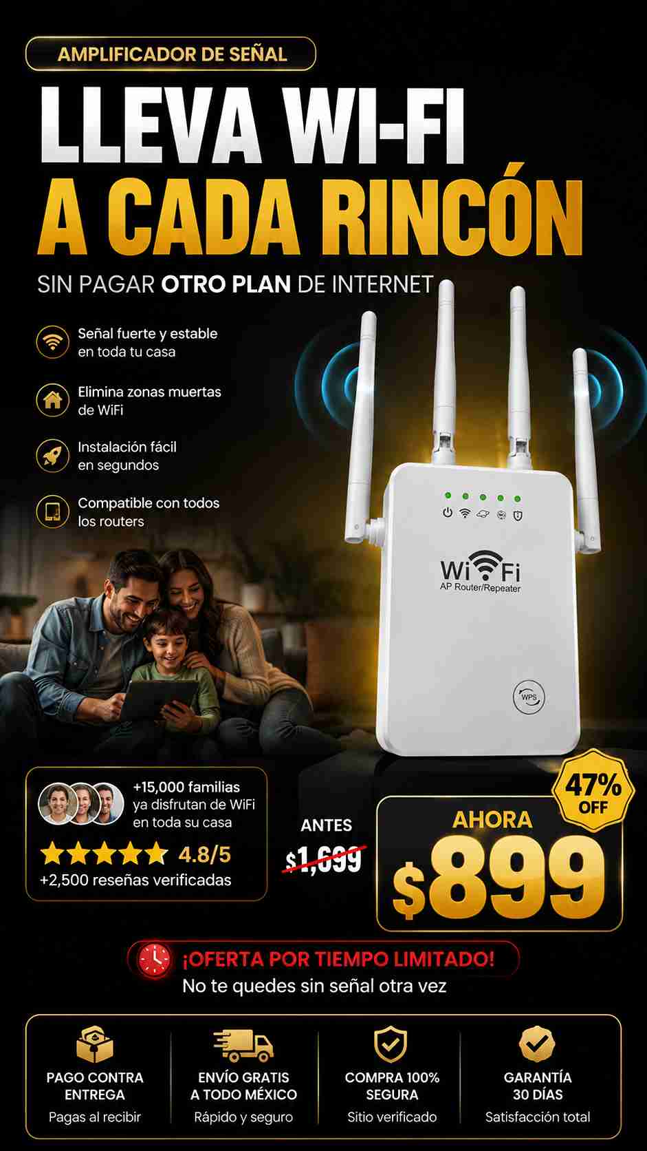 Repetidor Wifi Amplificador Señal 300mbp
