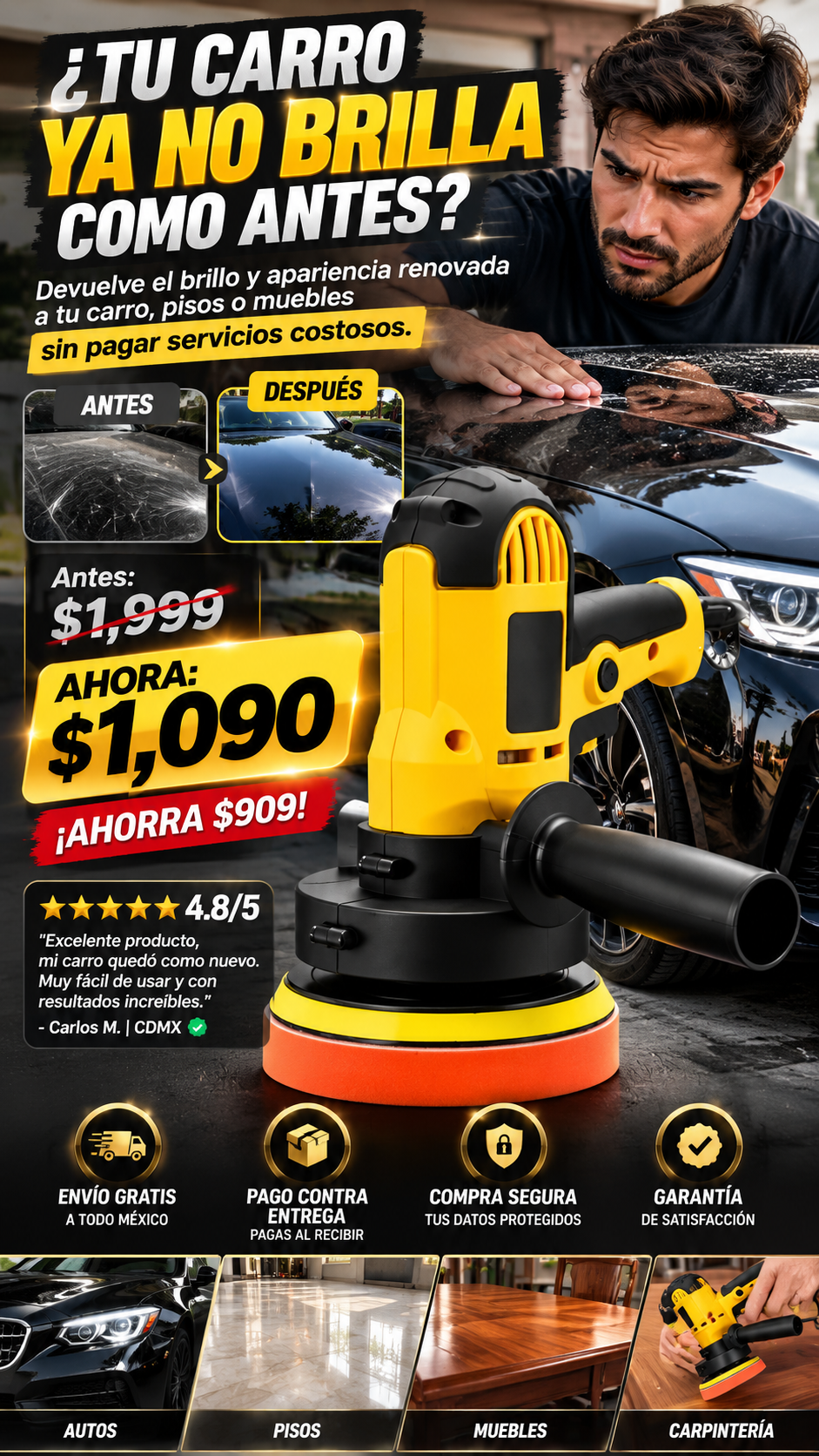 PULIDORA ELECTRICA PARA COCHE 700W